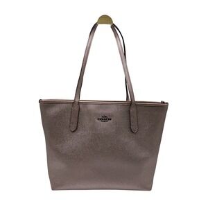 Coach metallic Champagne Gold Tote excellent Crossgrain Leather zip